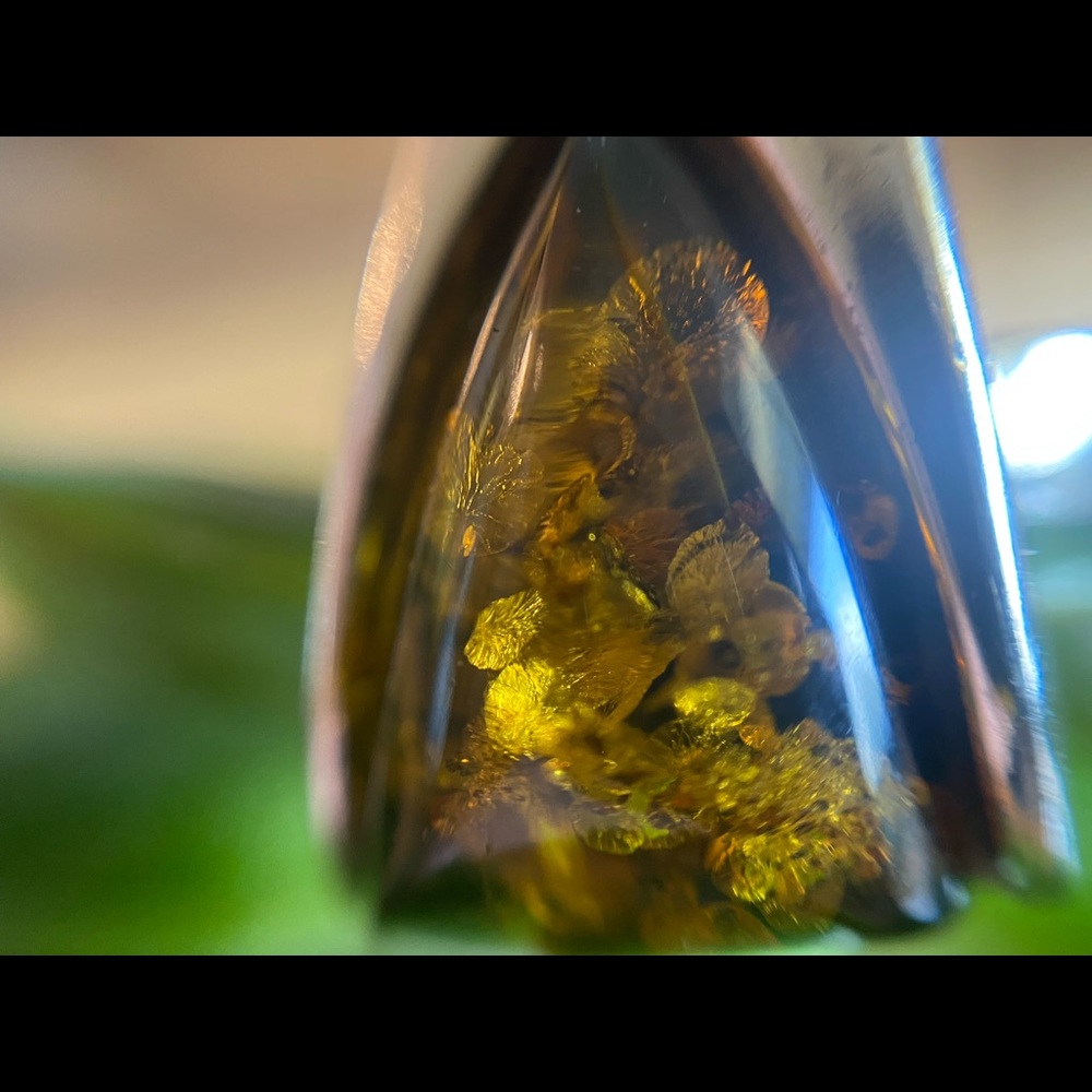 Green Amber sterling silver ring - Picture 10 of 12